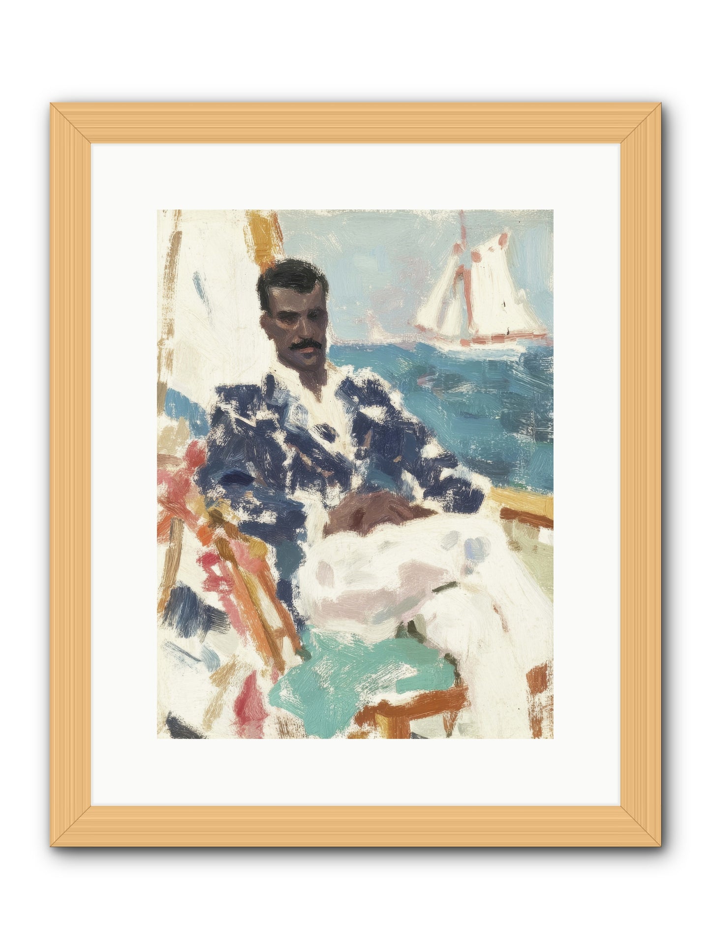 Weekend on water -- Framed Print - Natural 12x16