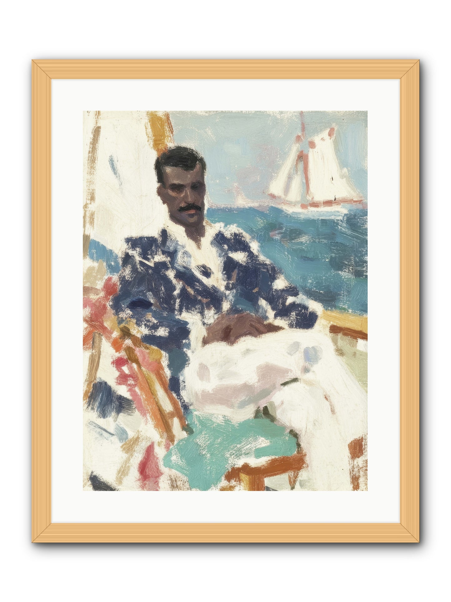 Weekend on water -- Framed Print - Natural 18x24