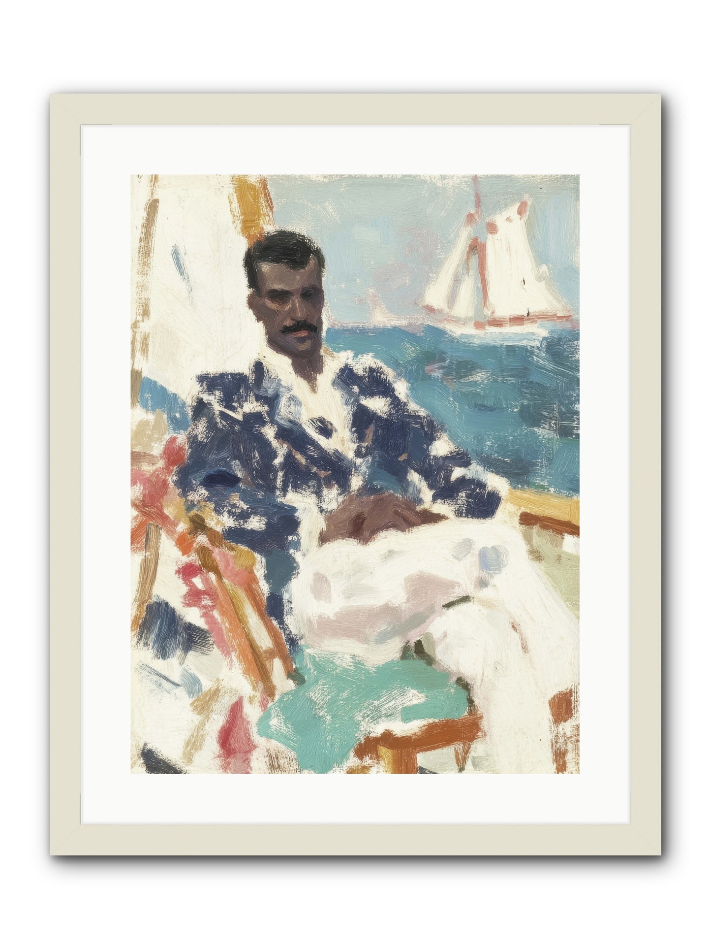 Weekend on water -- Framed Print - White 18x24