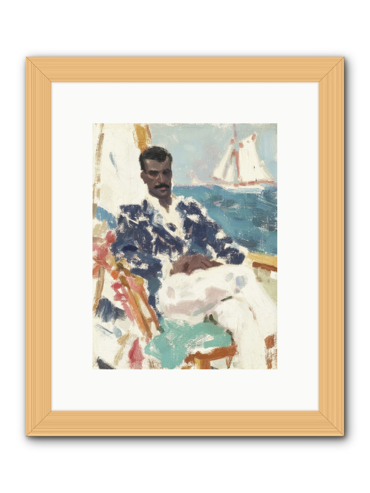 Weekend on water -- Framed Print - Natural 9x12