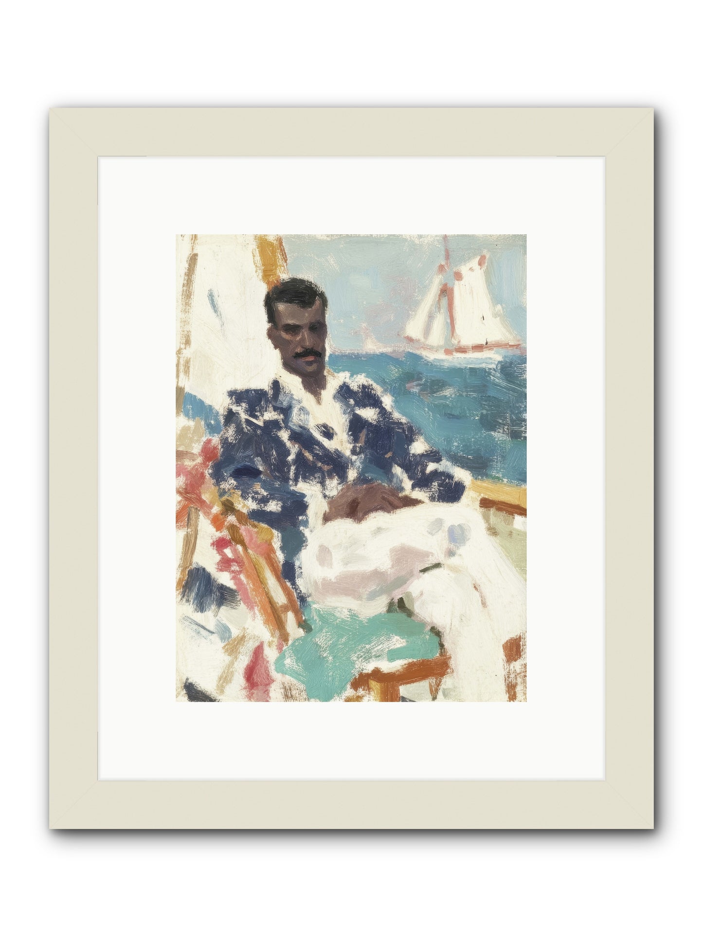 Weekend on water -- Framed Print - White 9x12