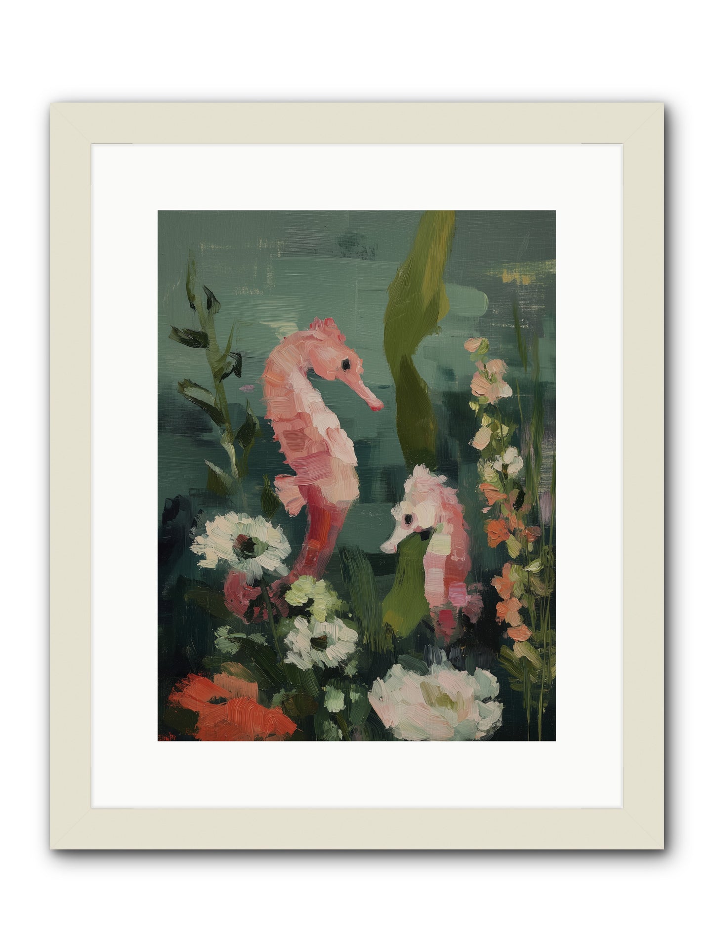 Weightless Contemplation -- Framed Print - White 12x16