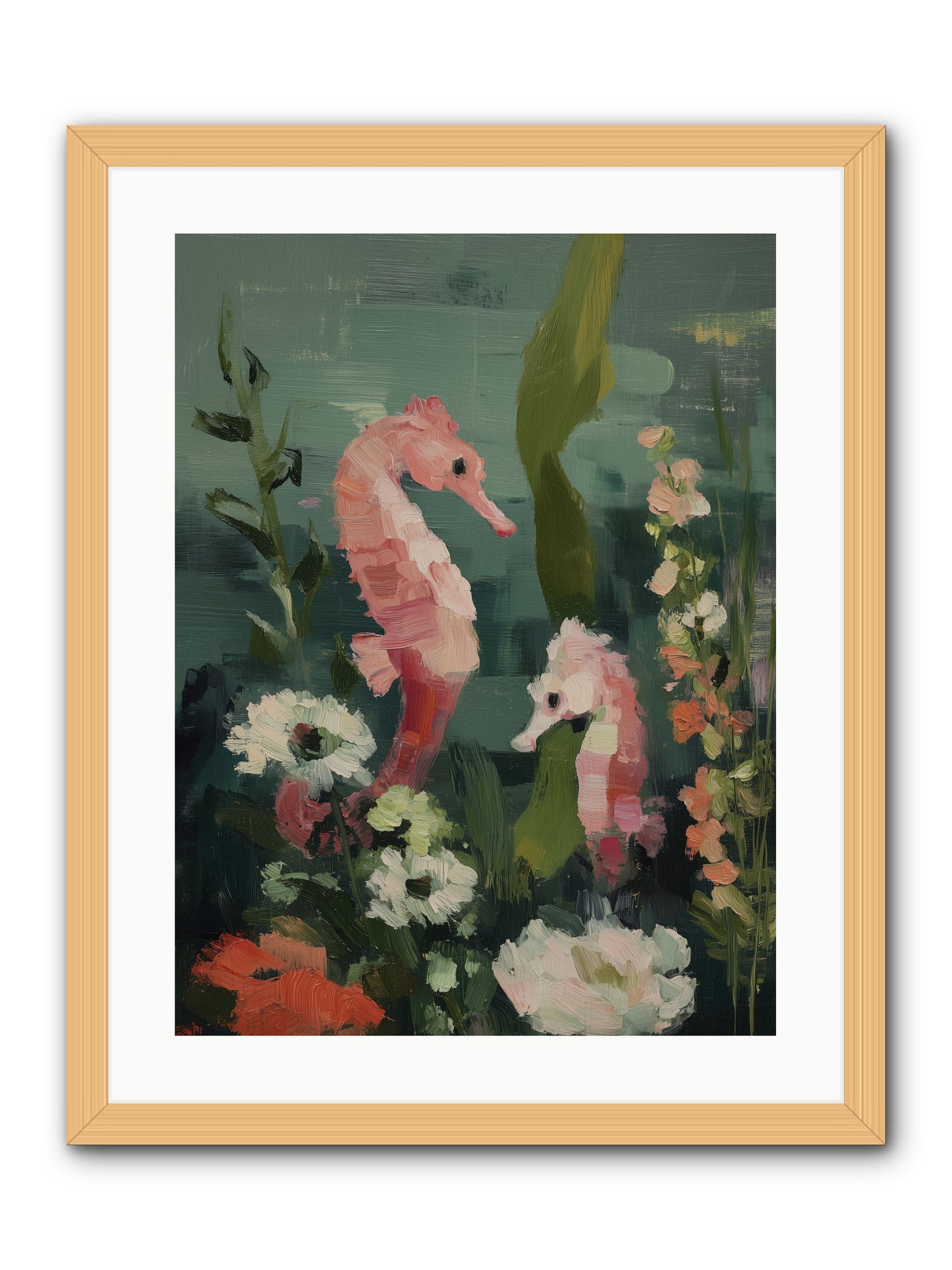 Weightless Contemplation -- Framed Print - Natural 18x24