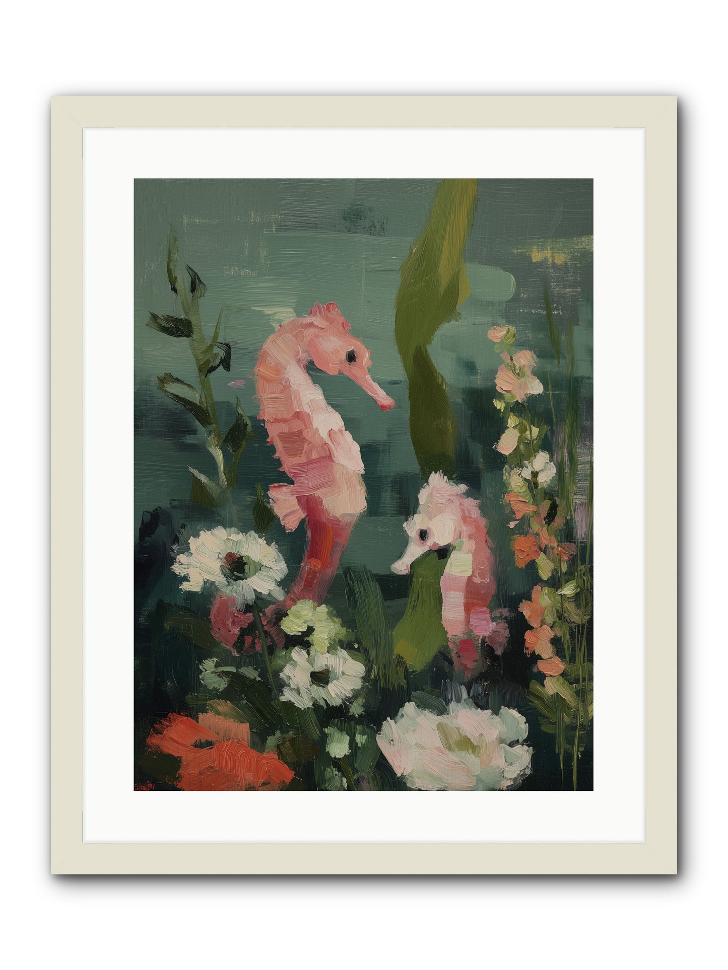 Weightless Contemplation -- Framed Print - White 18x24