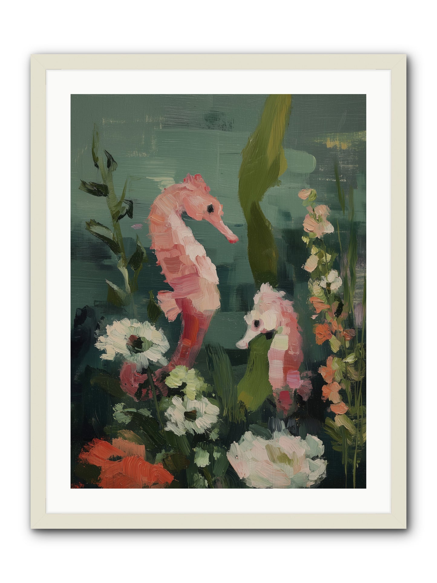 Weightless Contemplation -- Framed Print - White 24x32