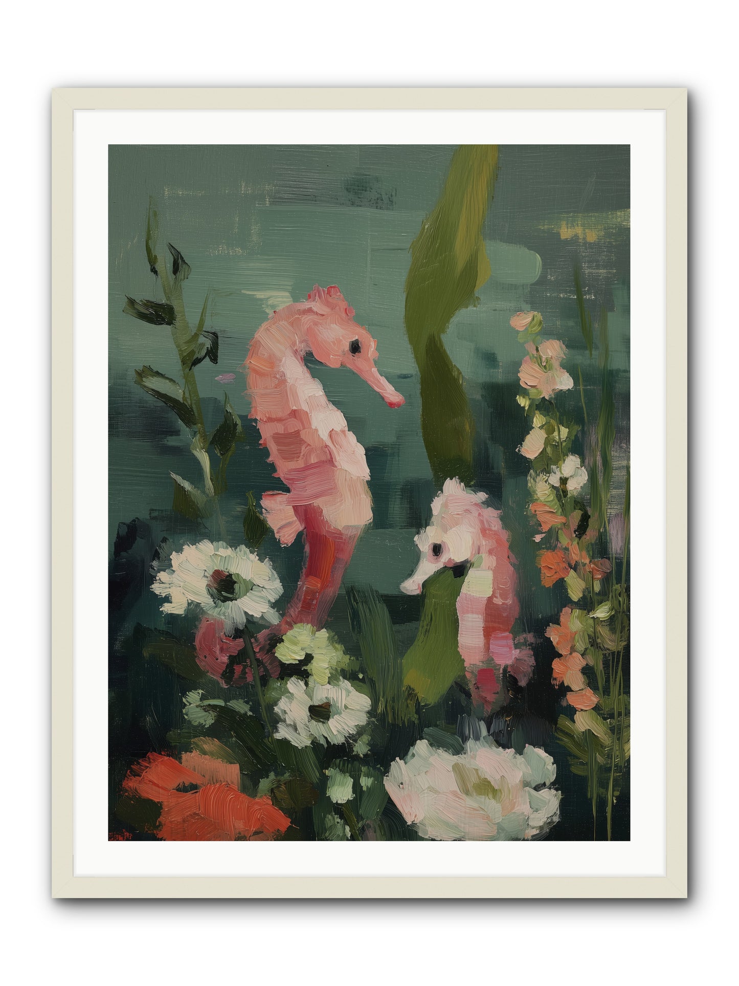 Weightless Contemplation -- Framed Print - White 30x40