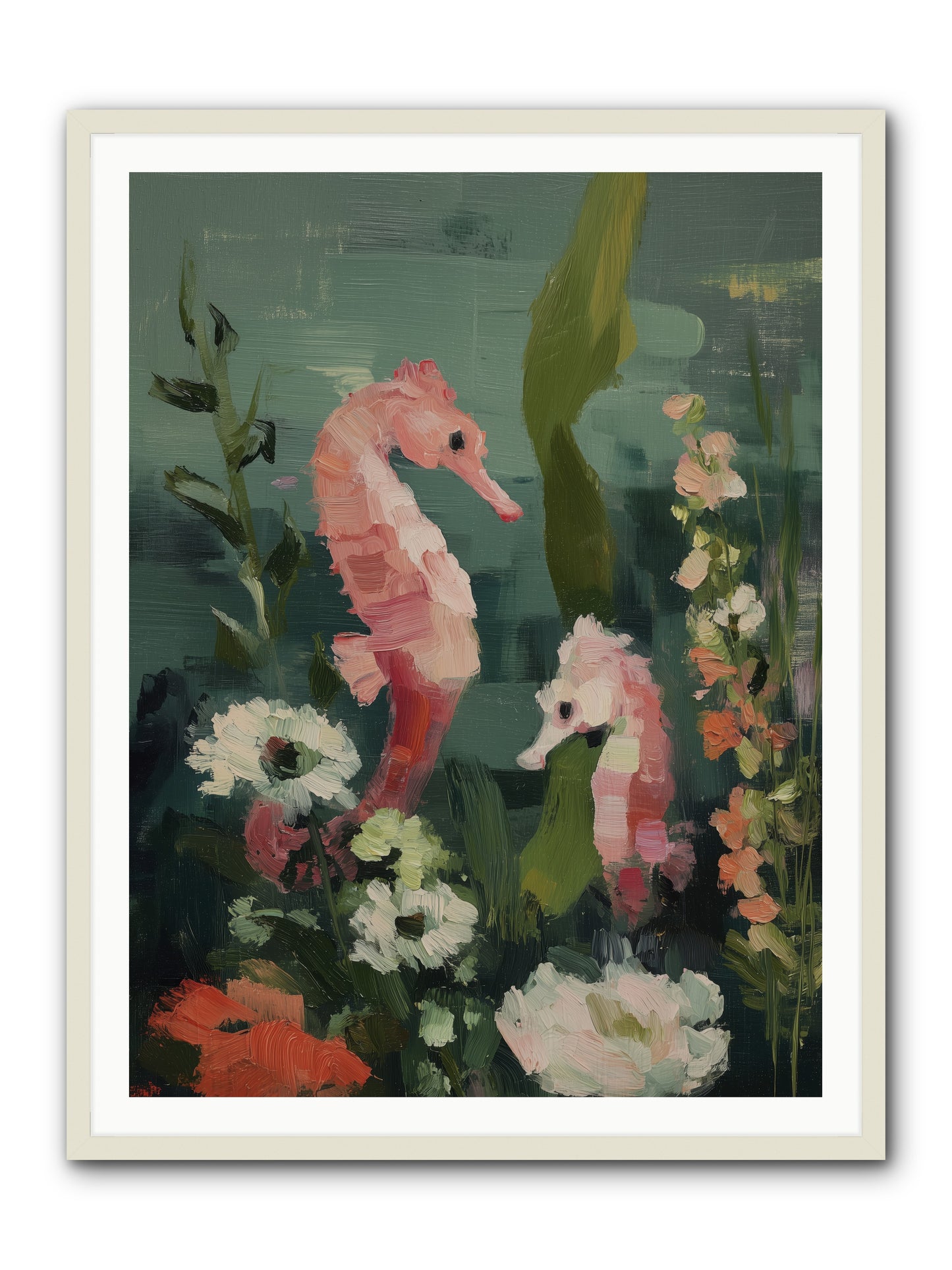Weightless Contemplation -- Framed Print - White 36x48