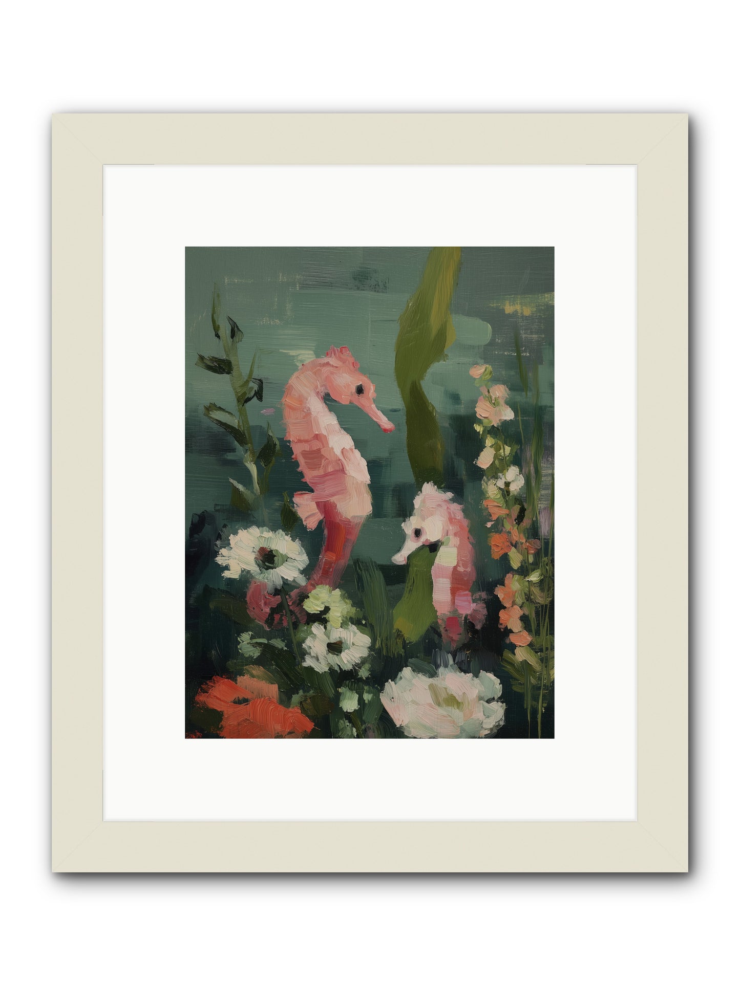Weightless Contemplation -- Framed Print - White 9x12