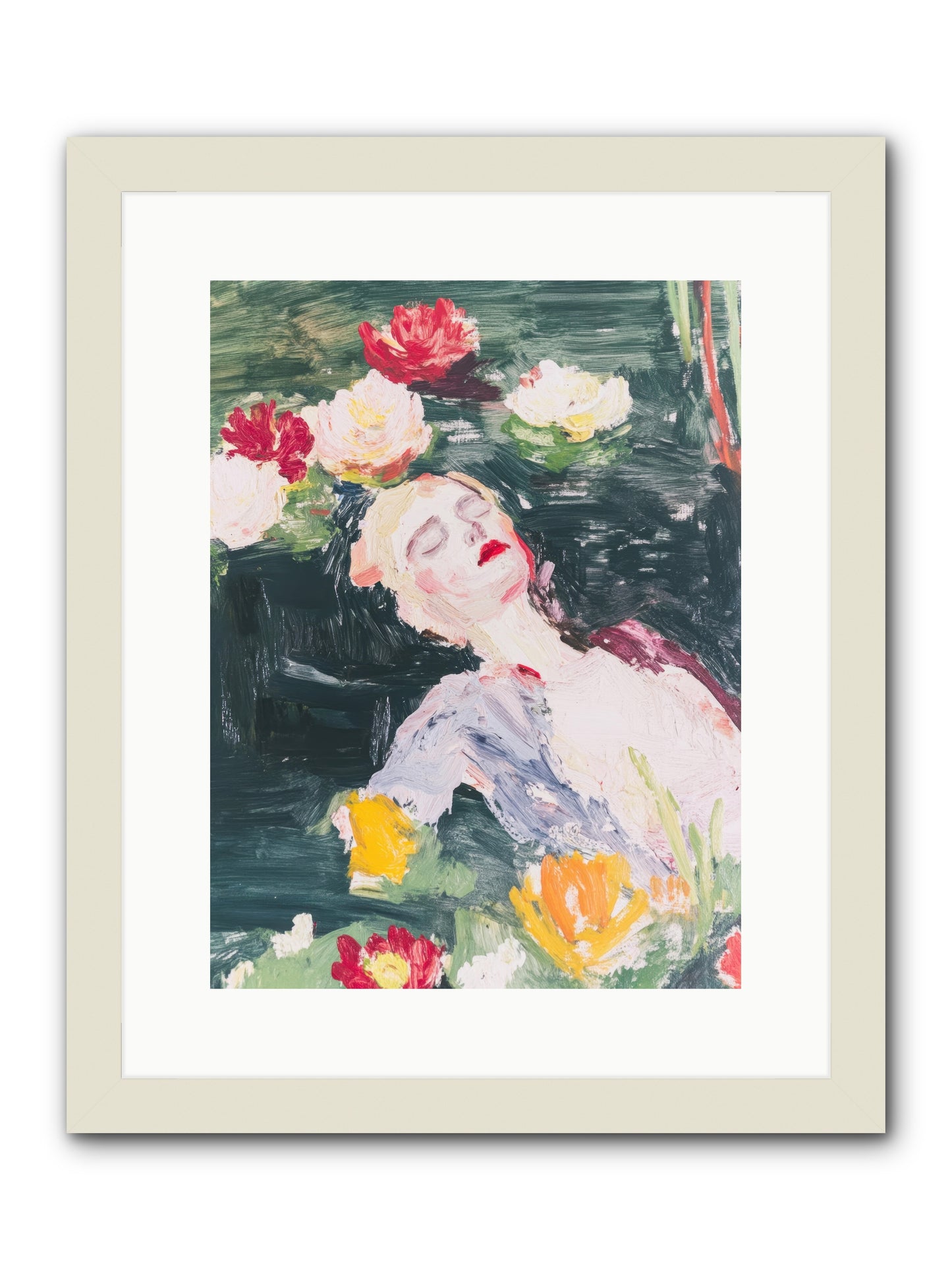 Weightless In Bloom -- Framed Print - White 12x16