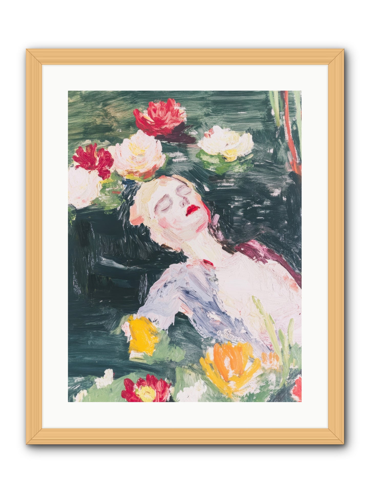 Weightless In Bloom -- Framed Print - Natural 18x24