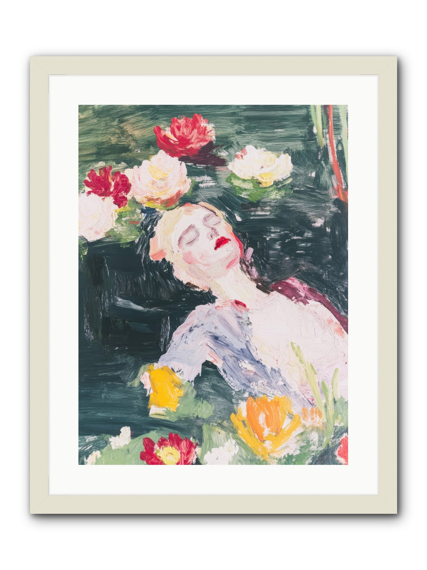 Weightless In Bloom -- Framed Print - White 18x24