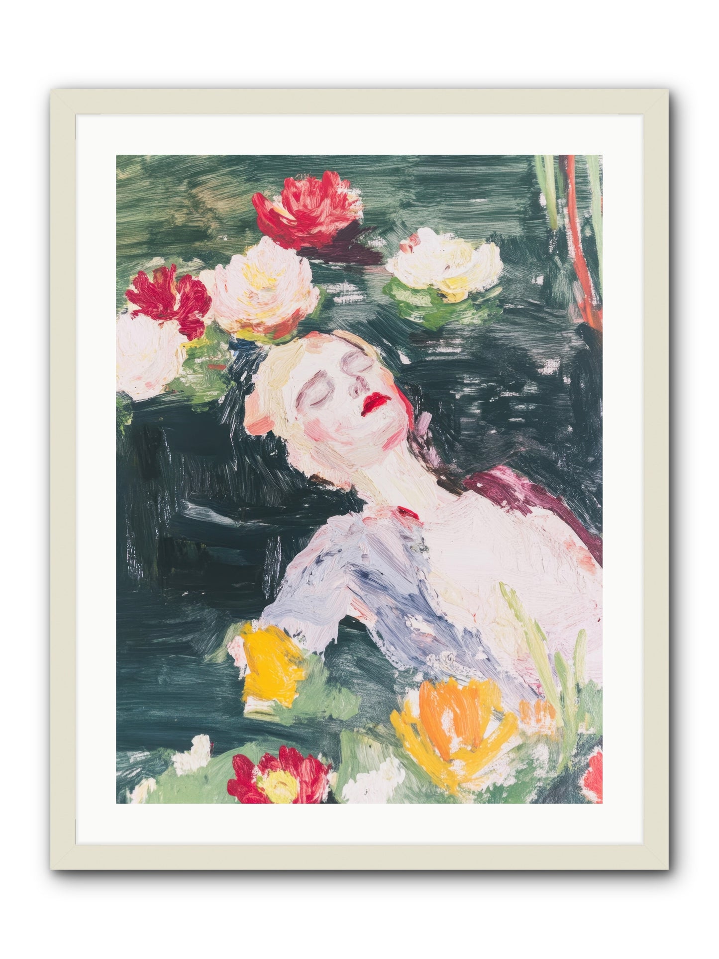 Weightless In Bloom -- Framed Print - White 24x32