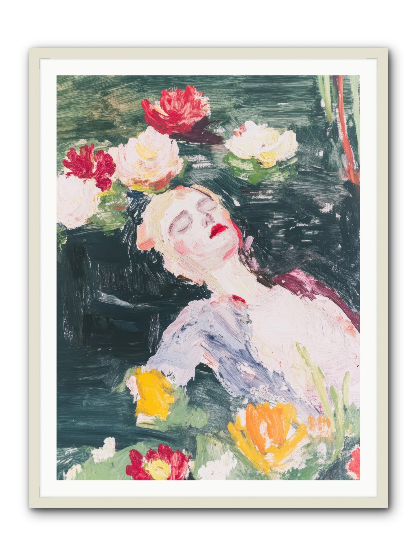 Weightless In Bloom -- Framed Print - White 36x48