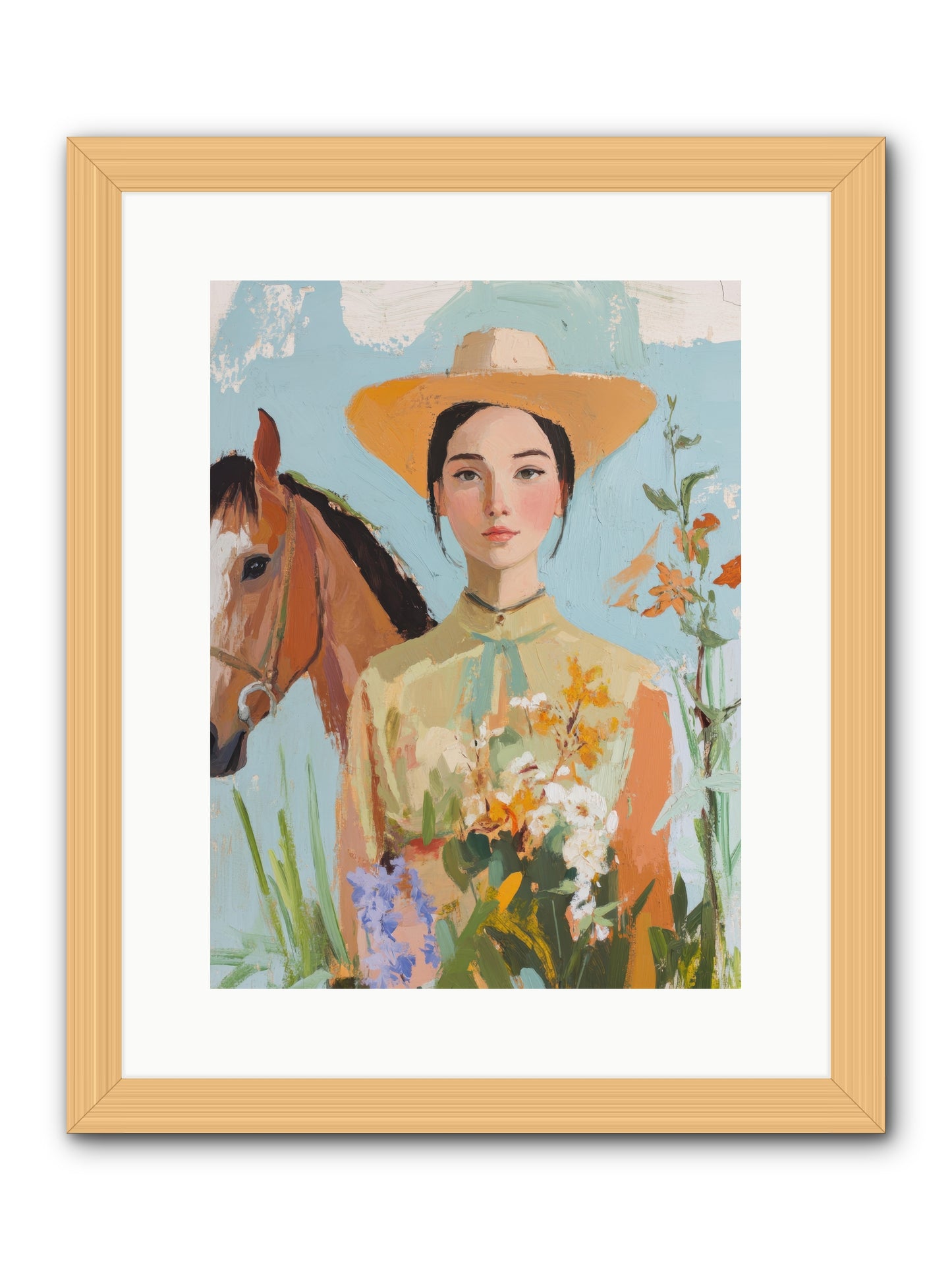 Western Mosaic -- Framed Print - Natural 12x16