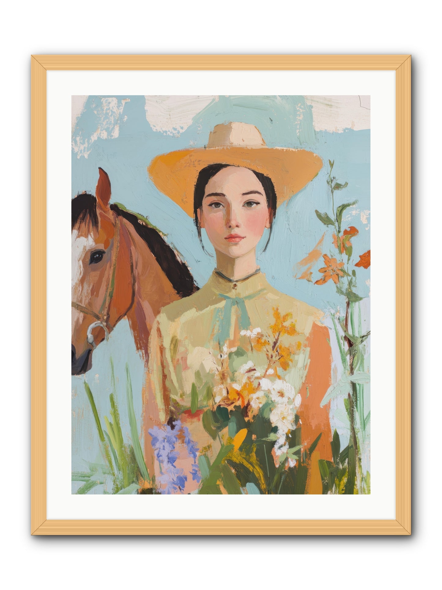 Western Mosaic -- Framed Print - Natural 24x32