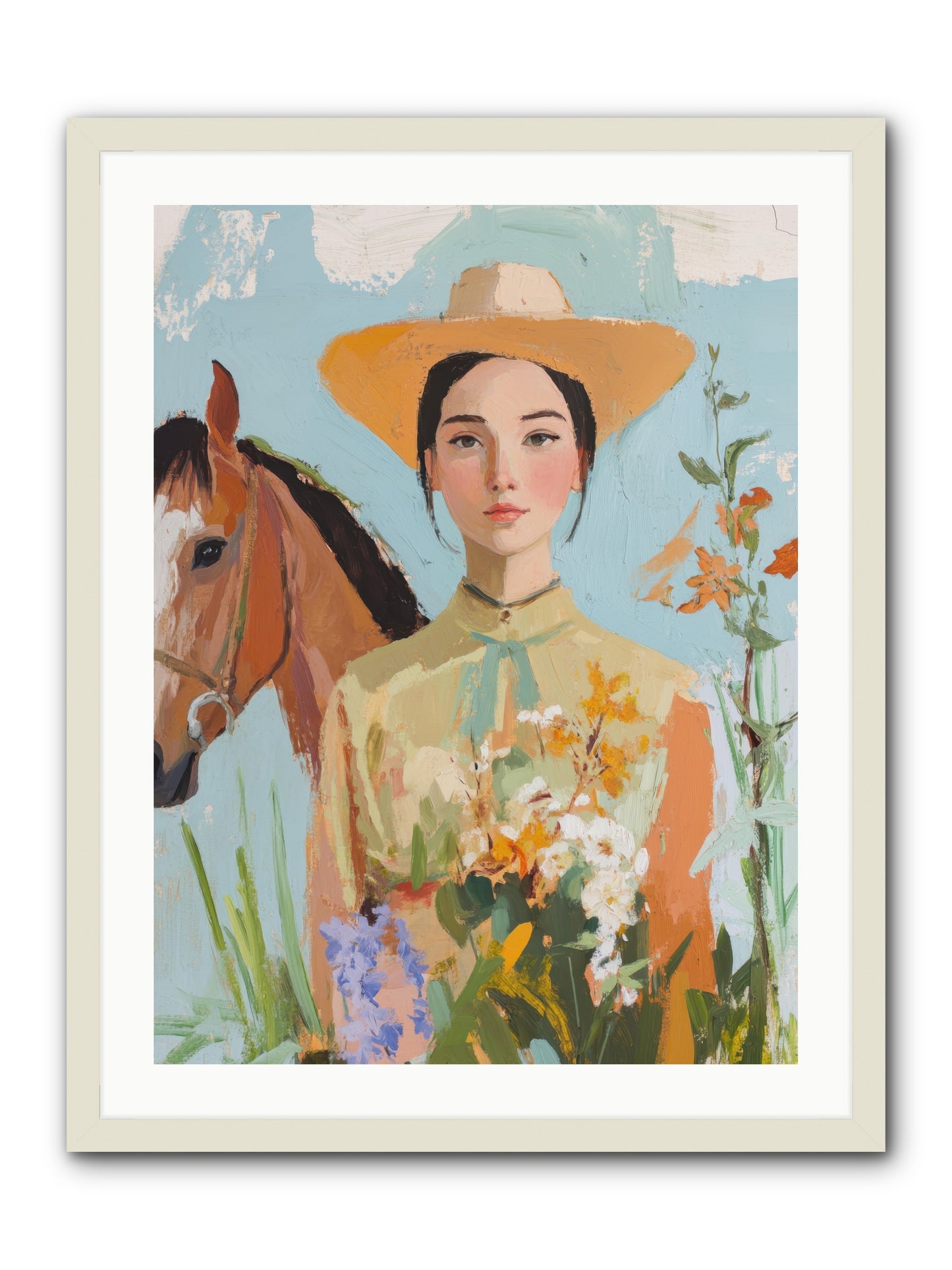 Western Mosaic -- Framed Print - White 24x32
