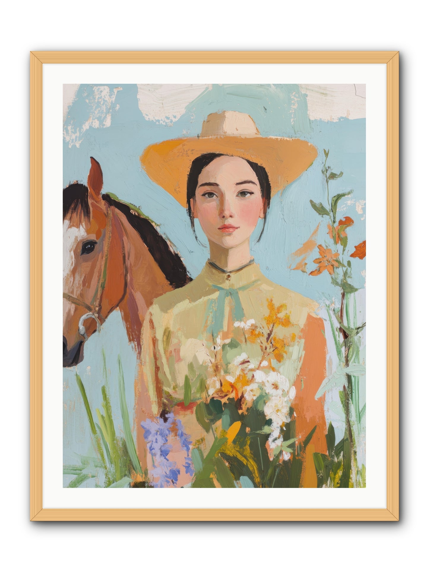 Western Mosaic -- Framed Print - Natural 30x40