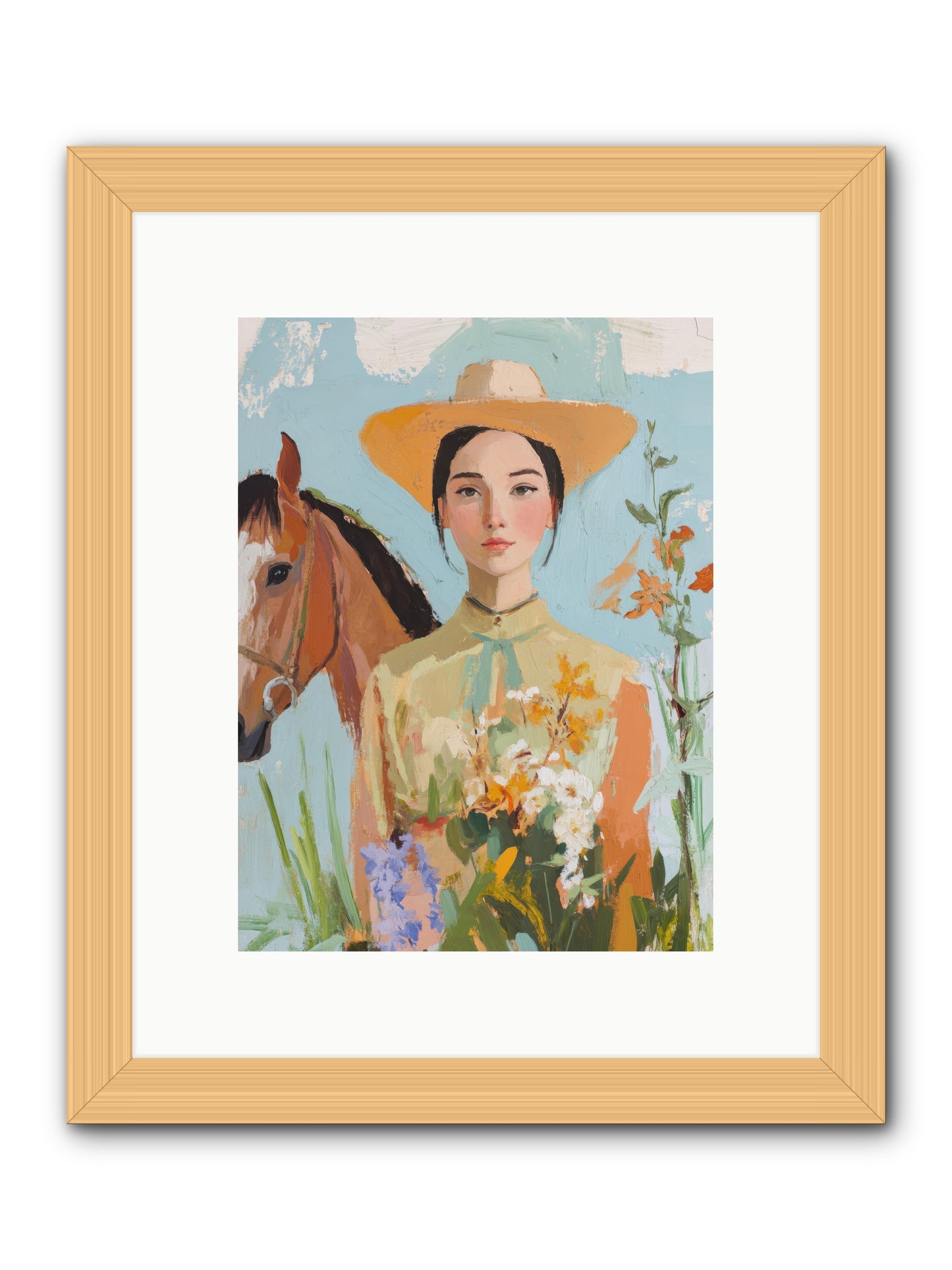 Western Mosaic -- Framed Print - Natural 9x12