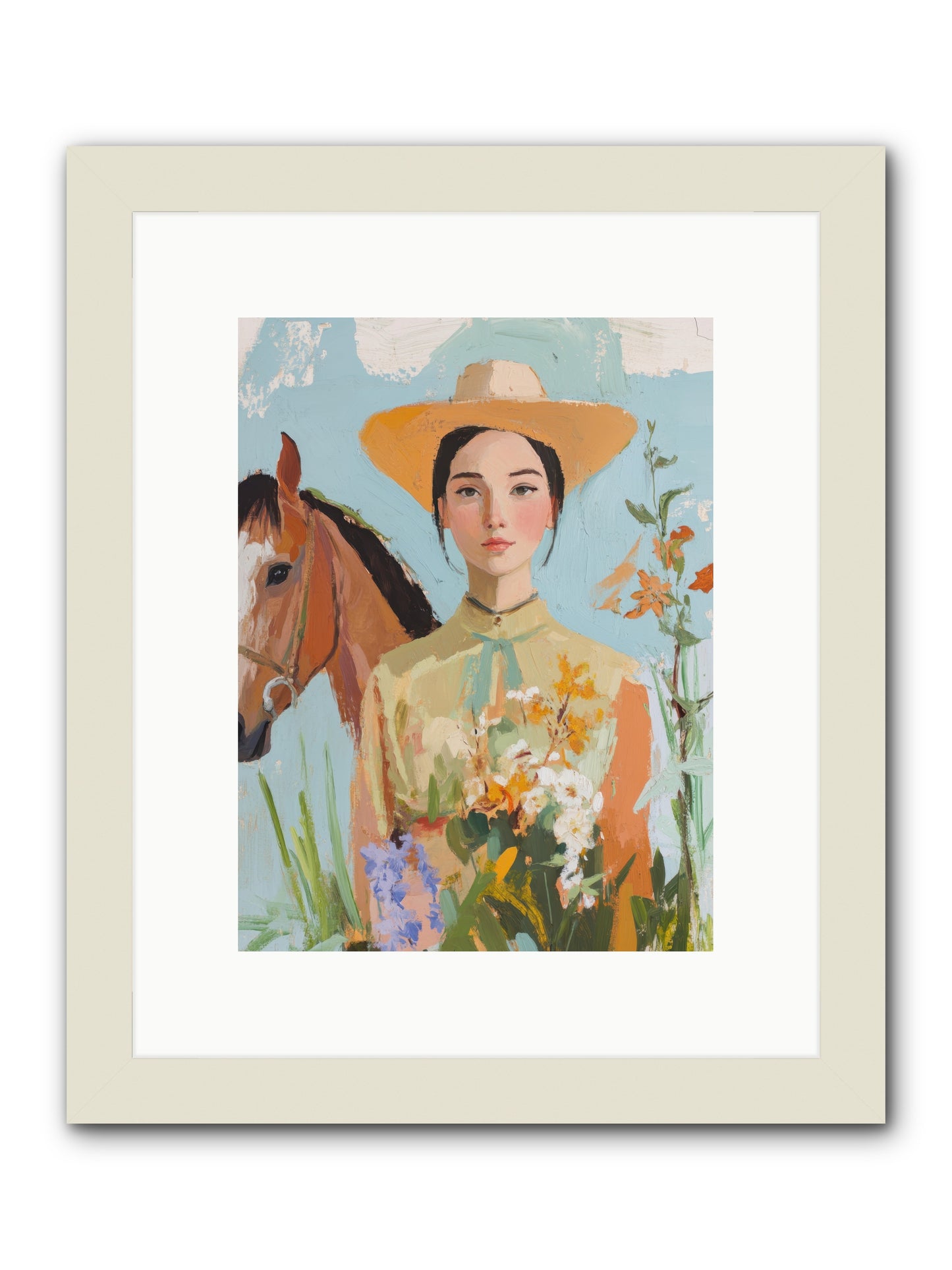 Western Mosaic -- Framed Print - White 9x12