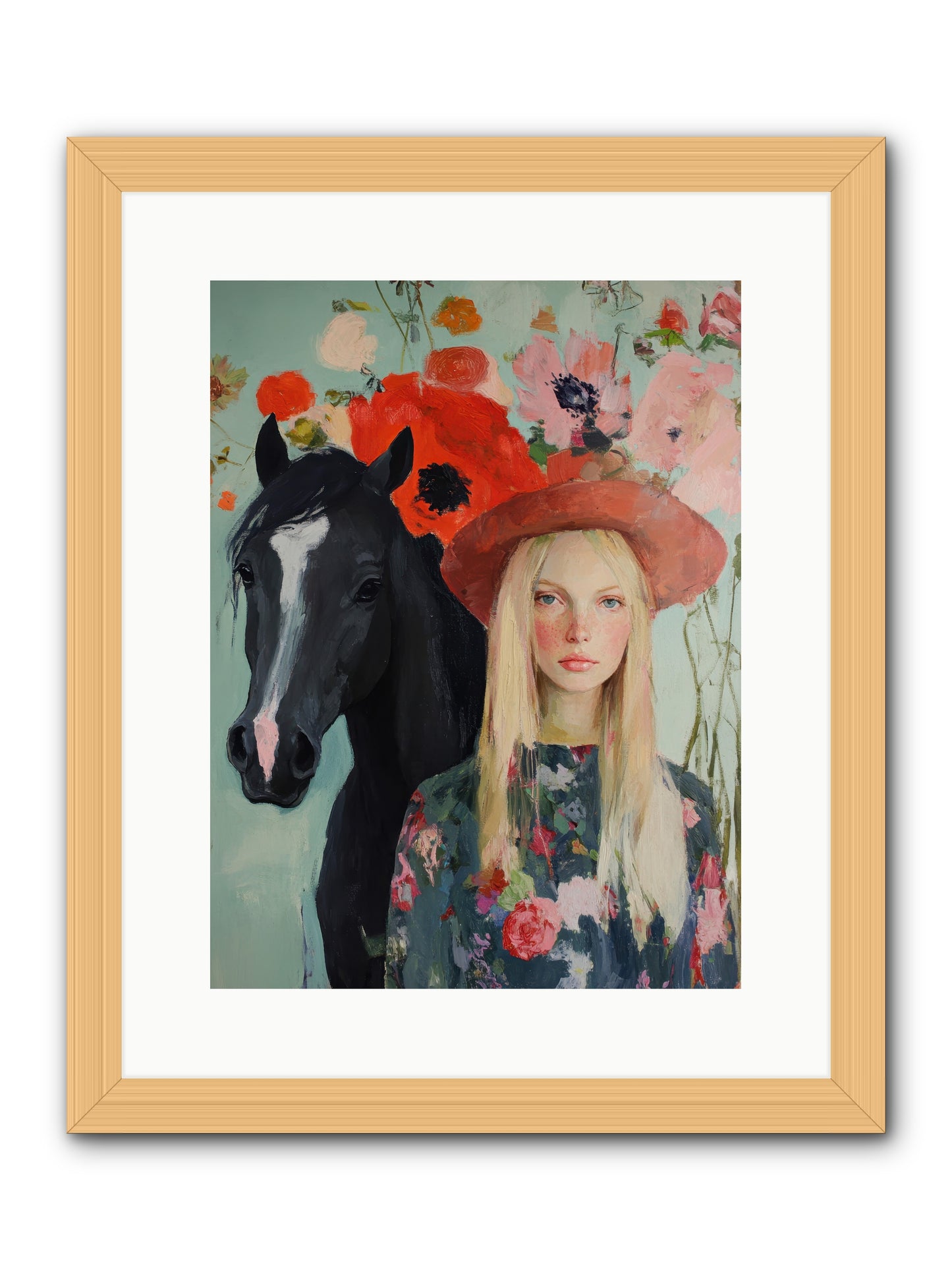 Western Muse -- Framed Print - Natural 12x16