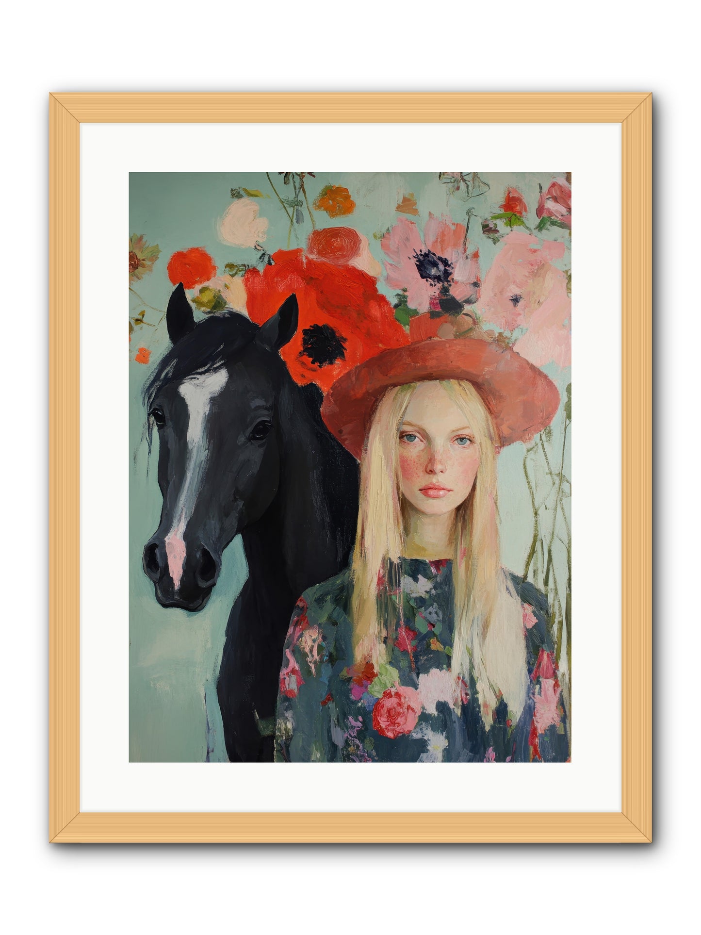 Western Muse -- Framed Print - Natural 18x24