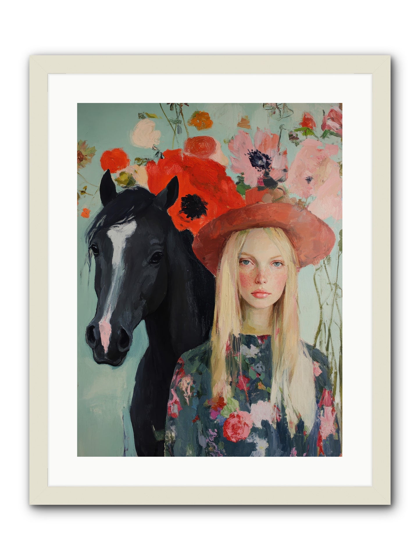 Western Muse -- Framed Print - White 18x24