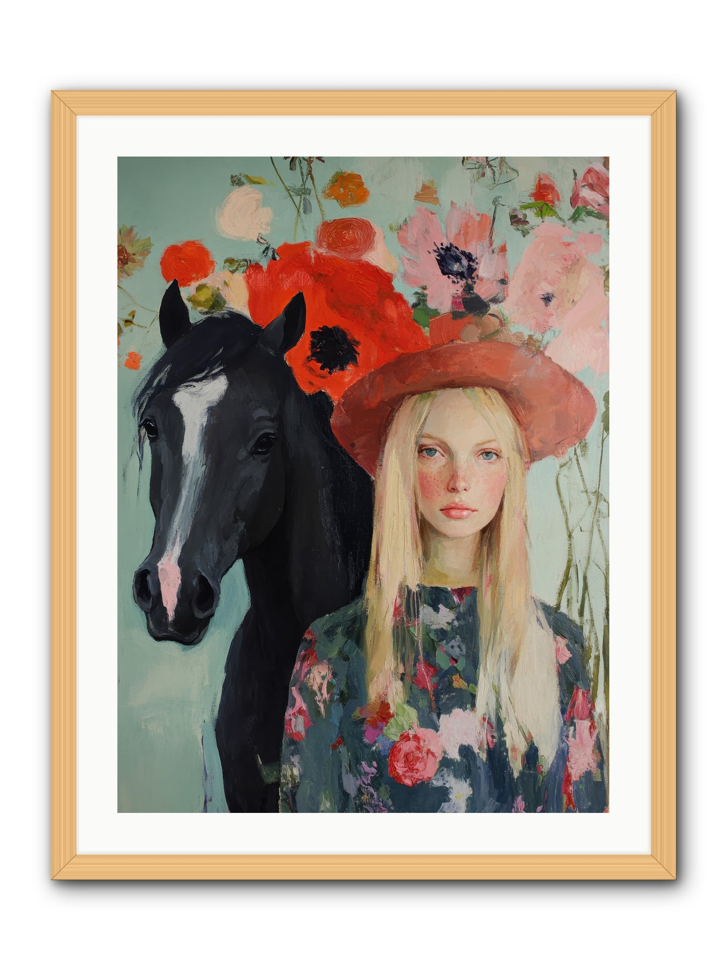 Western Muse -- Framed Print - Natural 24x32