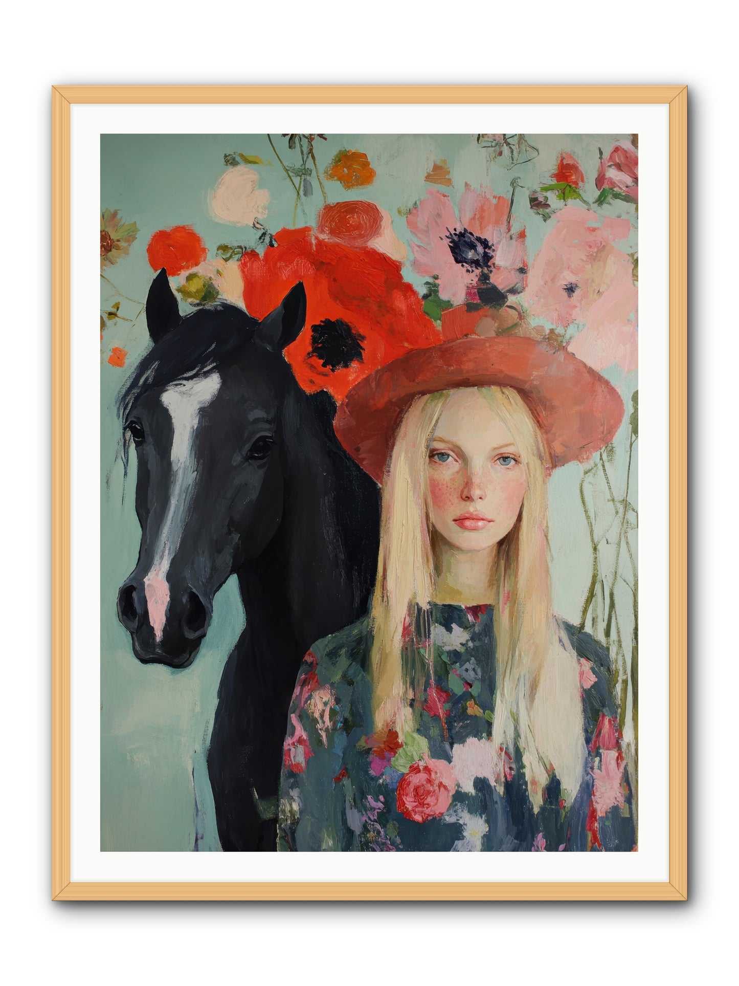Western Muse -- Framed Print - Natural 36x48