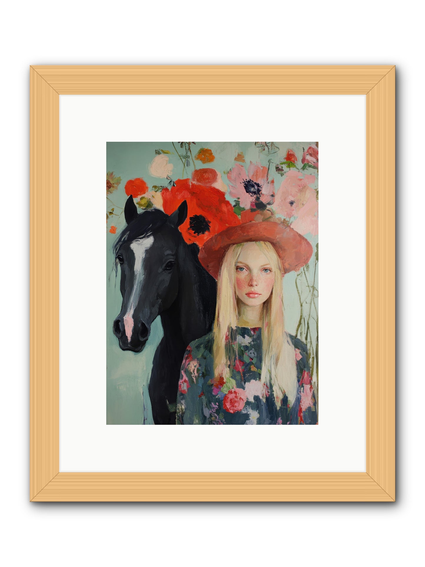 Western Muse -- Framed Print - Natural 9x12