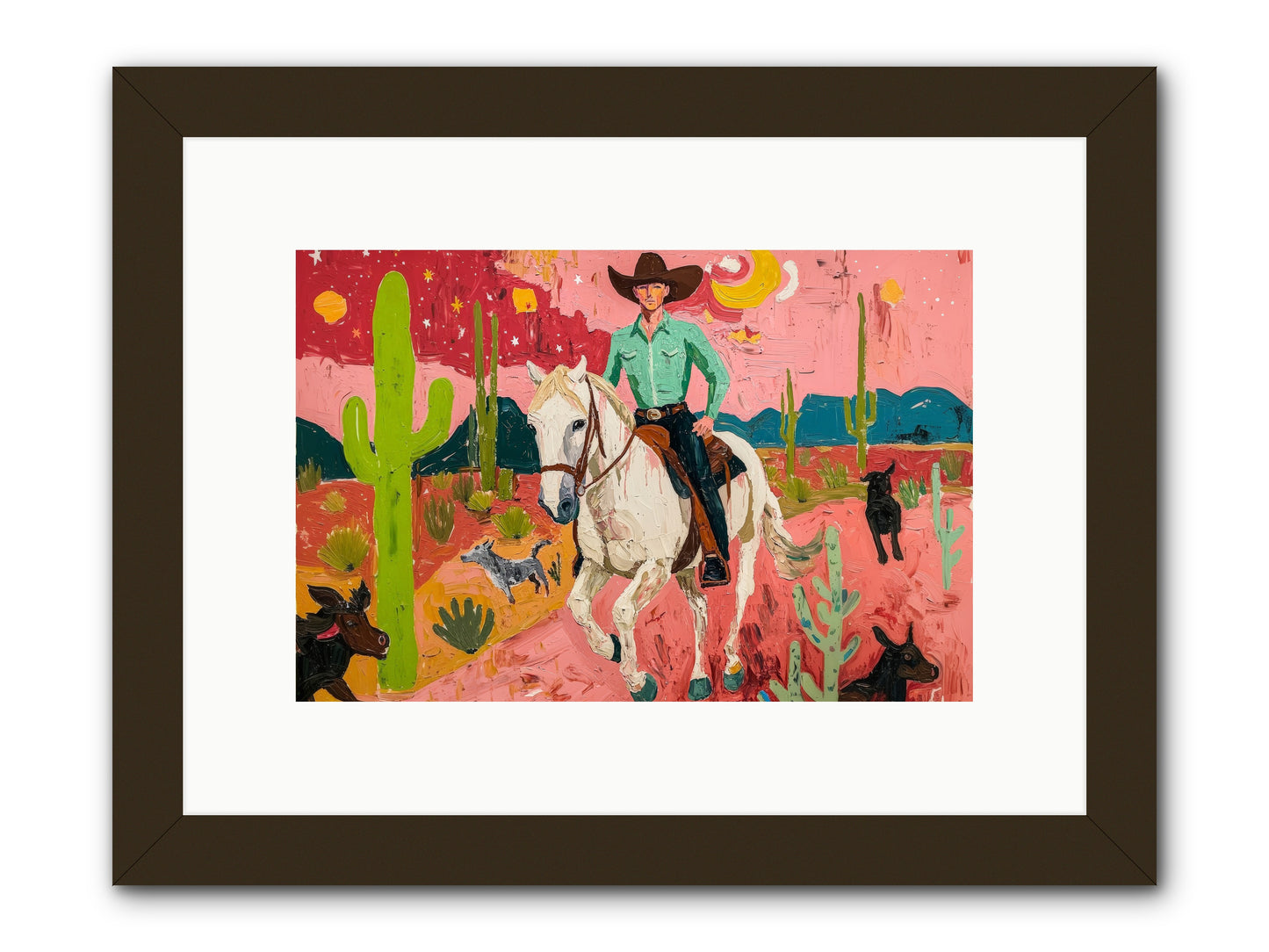 Western Rose -- Framed Print - Black 12x8