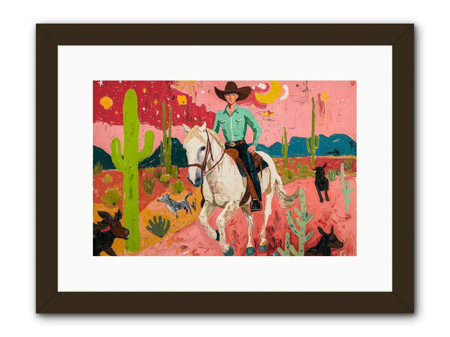 Western Rose -- Framed Print - Black 15x10