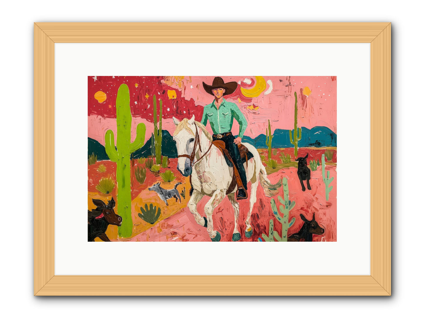 Western Rose -- Framed Print - Natural 15x10