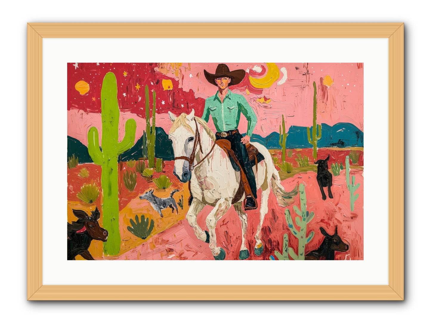 Western Rose -- Framed Print - Natural 24x16