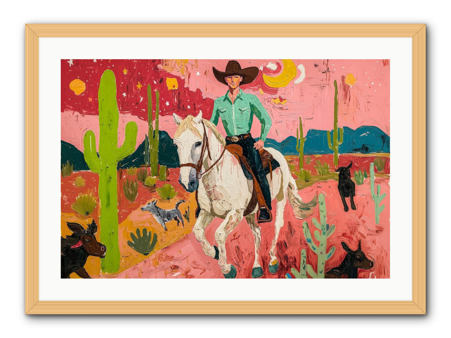 Western Rose -- Framed Print - Natural 30x20