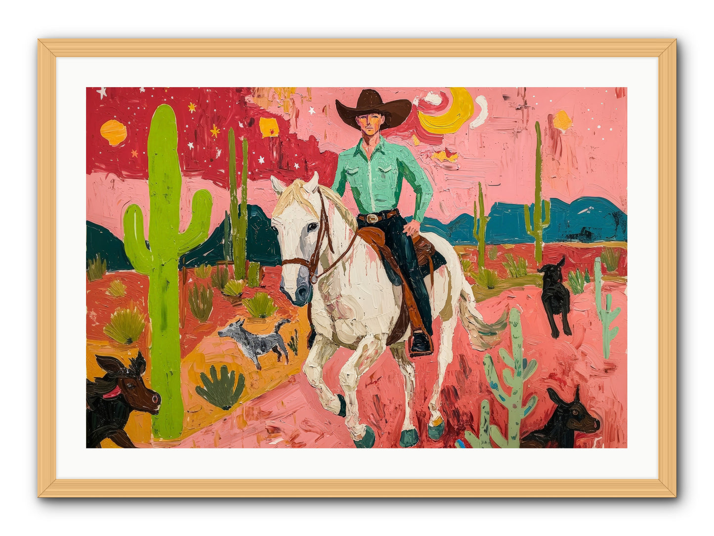 Western Rose -- Framed Print - Natural 36x24