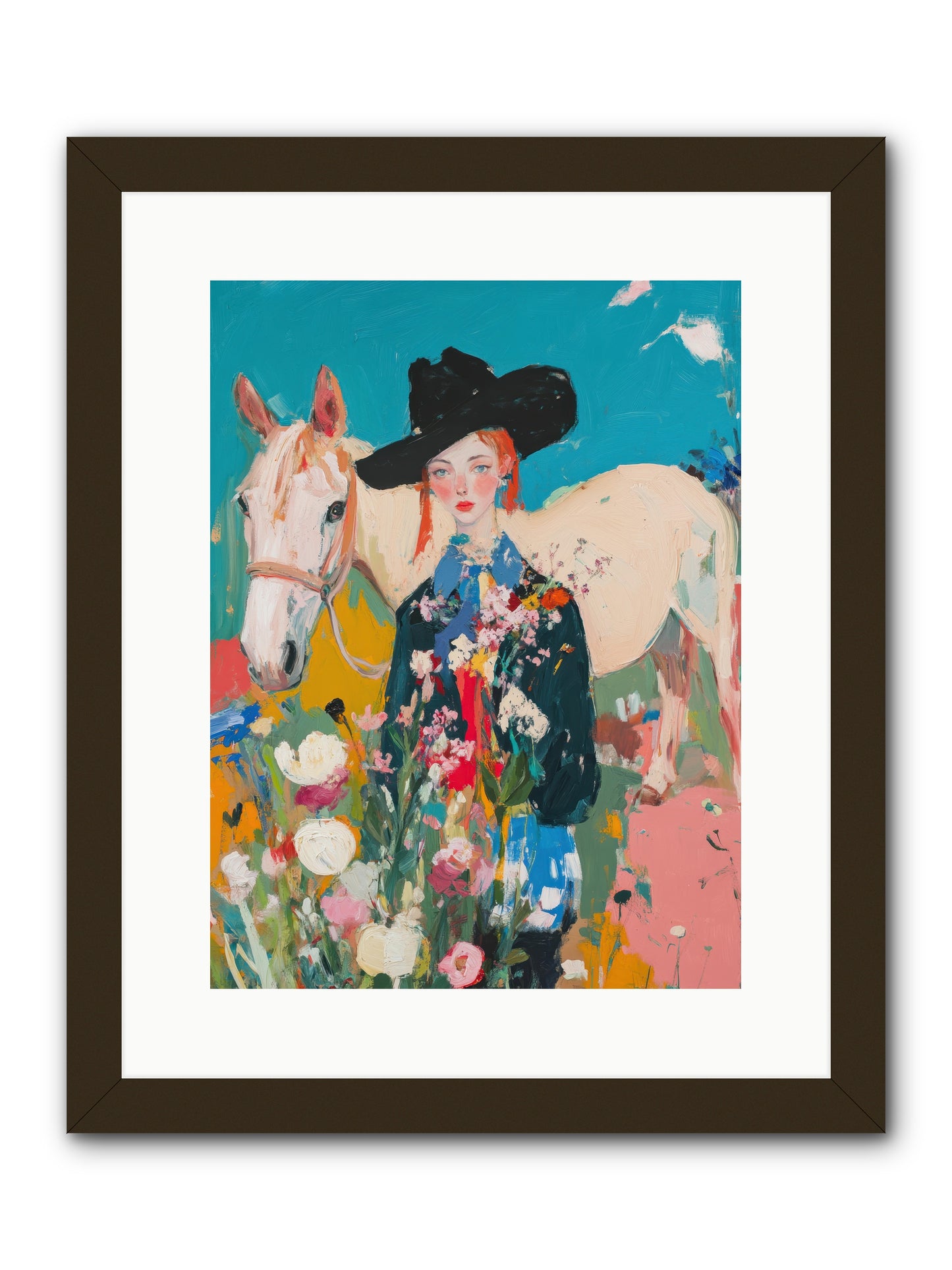 Western Tapestry -- Framed Print - Black 12x16