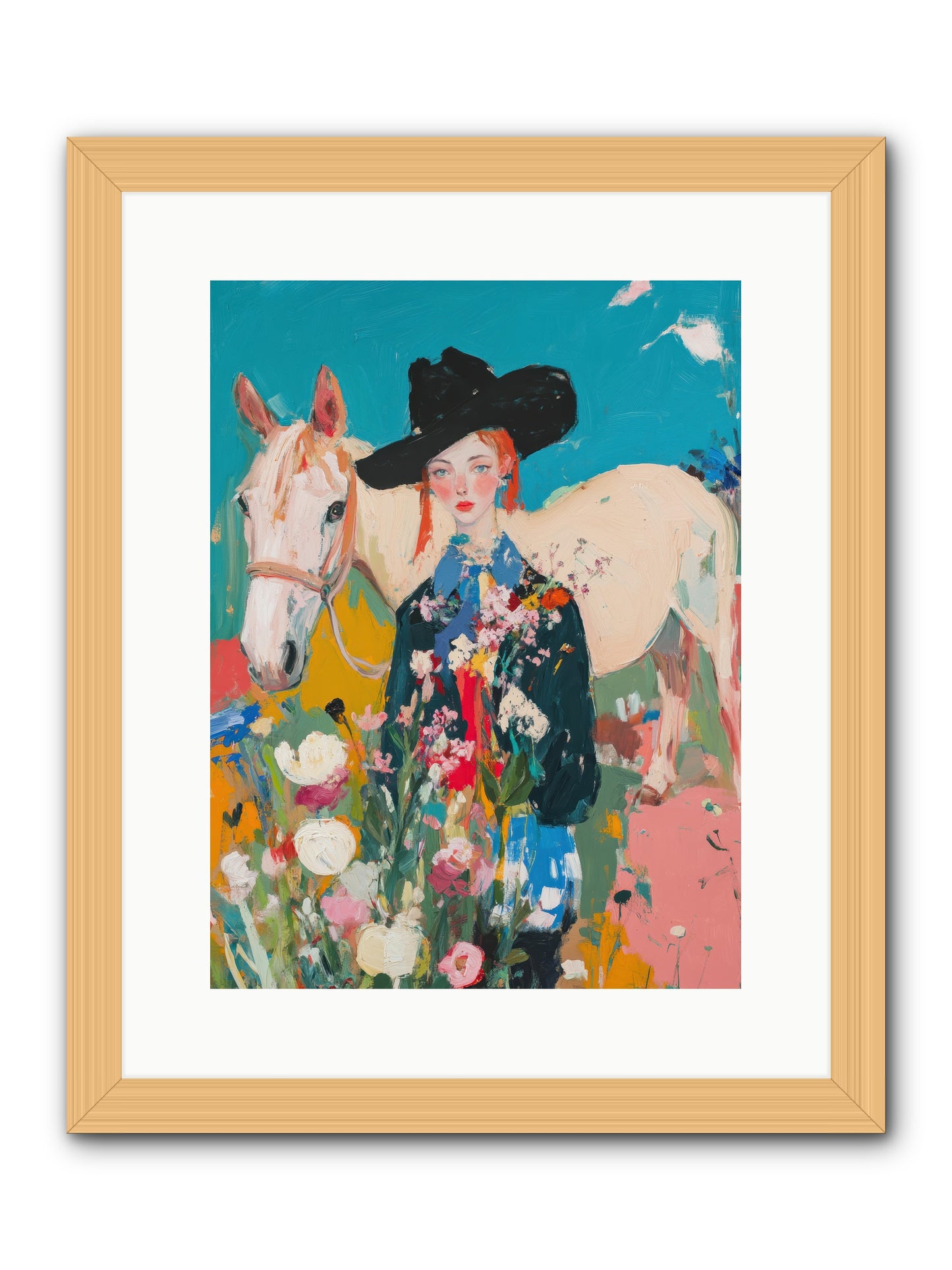 Western Tapestry -- Framed Print - Natural 12x16