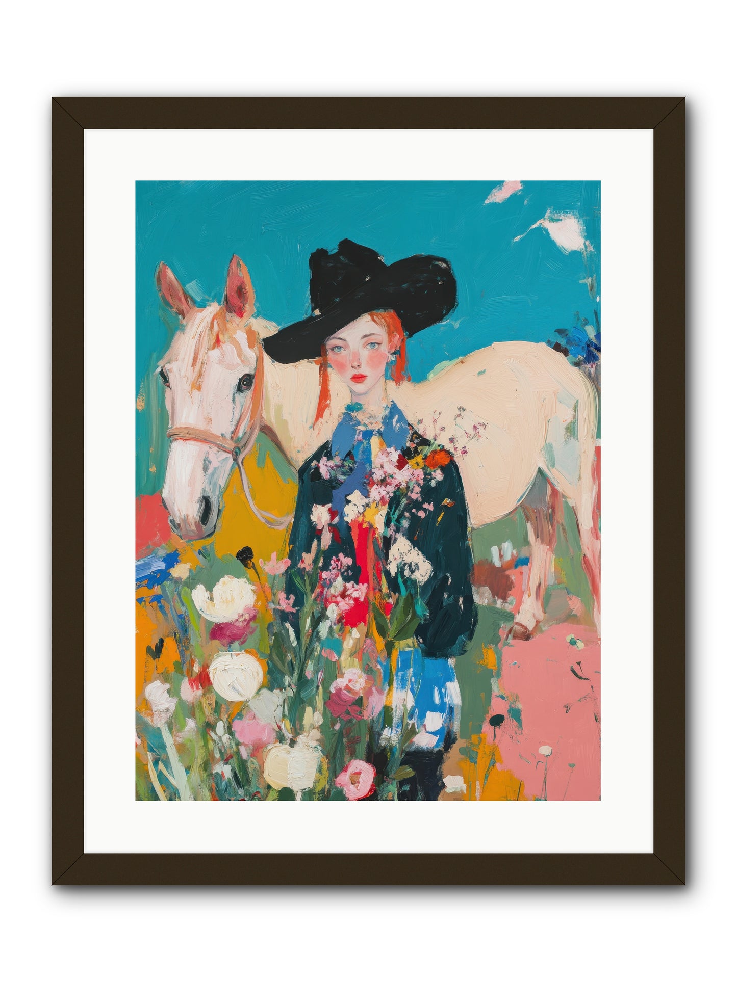 Western Tapestry -- Framed Print - Black 18x24