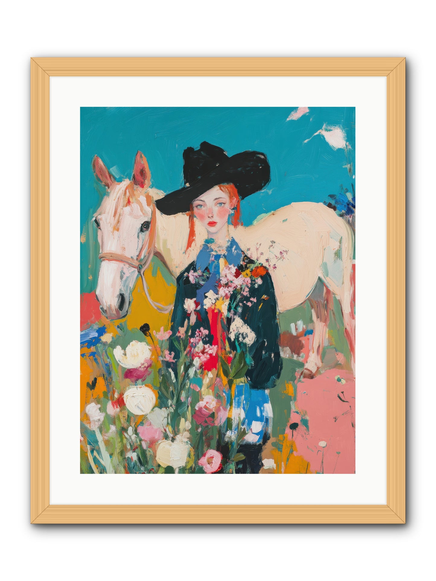 Western Tapestry -- Framed Print - Natural 18x24