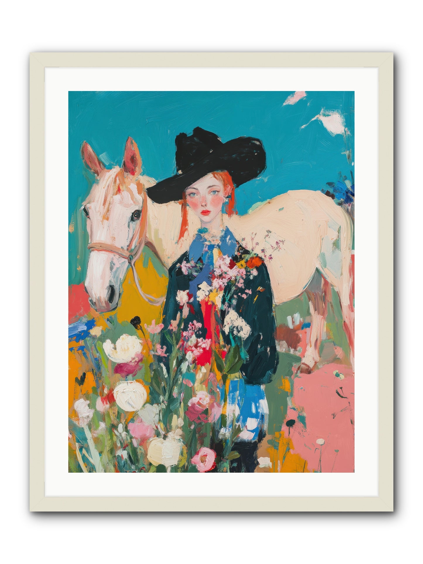 Western Tapestry -- Framed Print - White 24x32