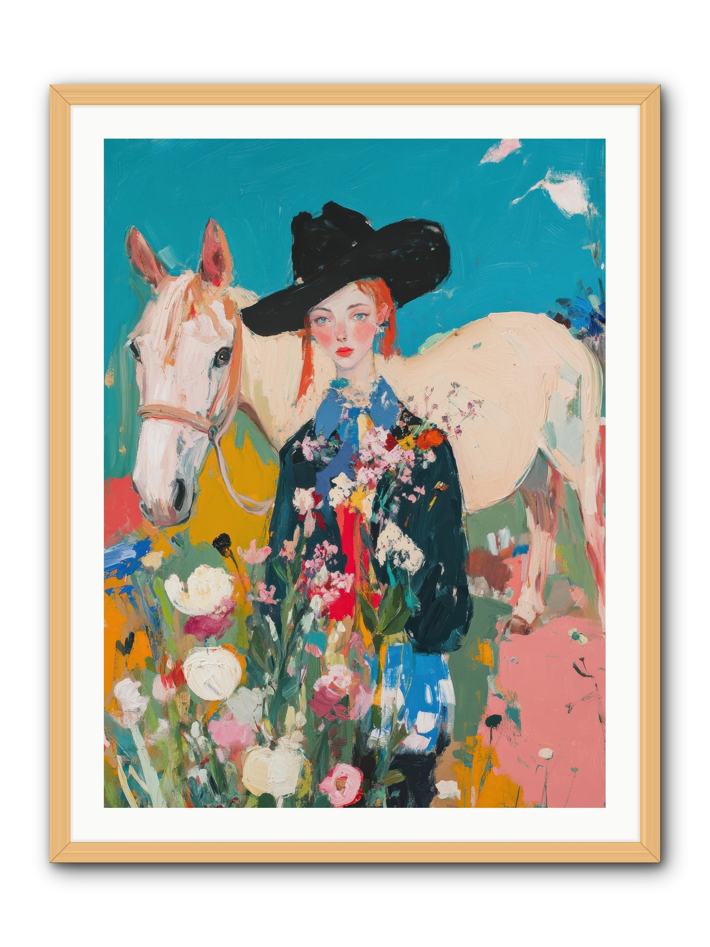 Western Tapestry -- Framed Print - Natural 30x40