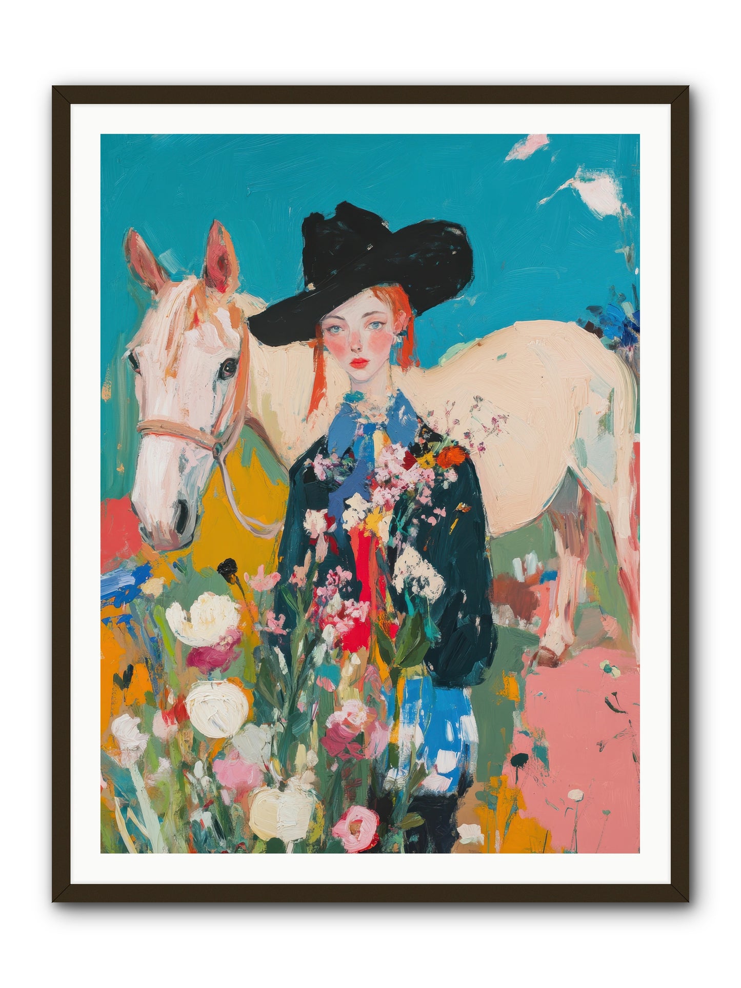 Western Tapestry -- Framed Print - Black 36x48