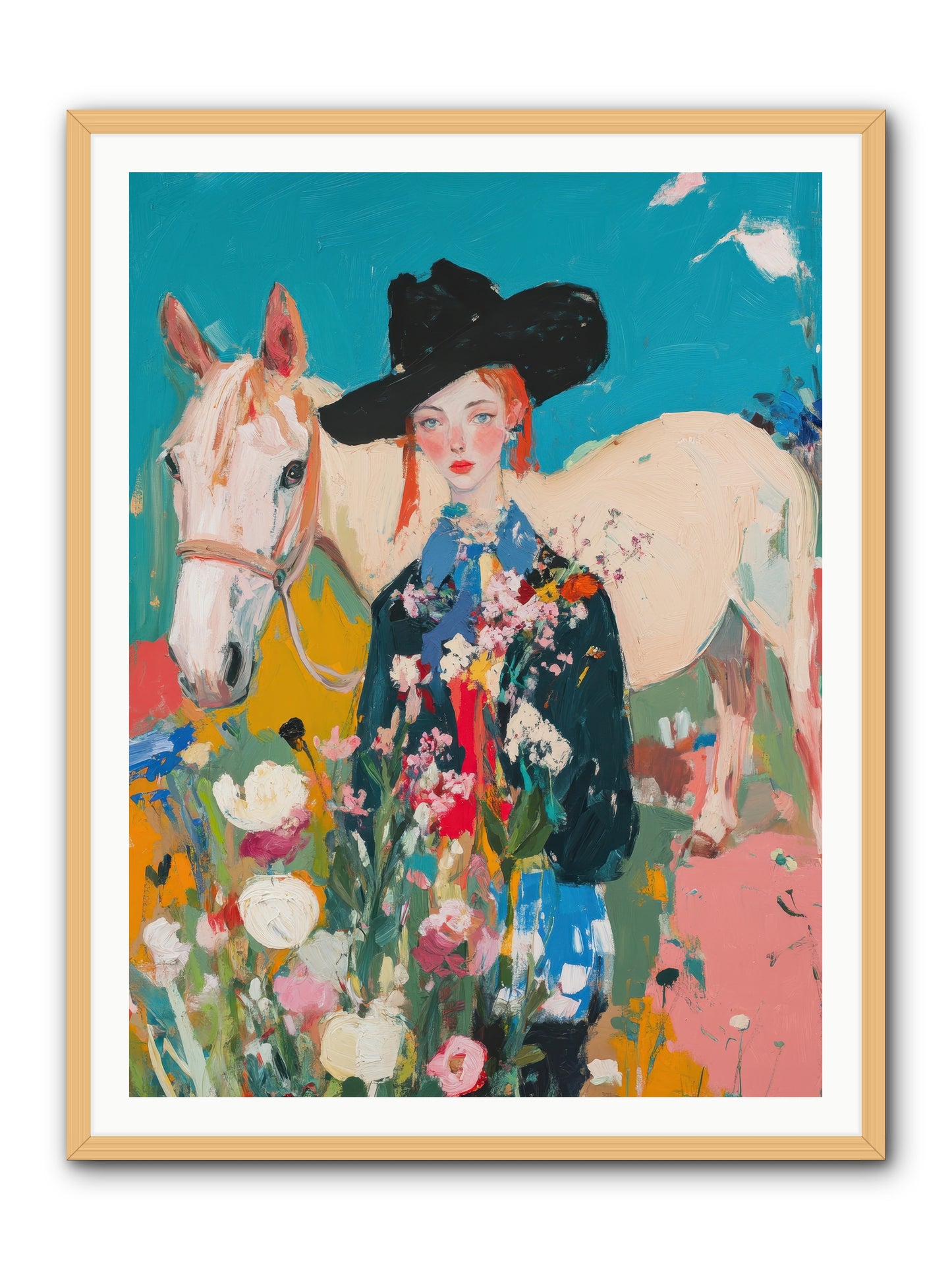 Western Tapestry -- Framed Print - Natural 36x48