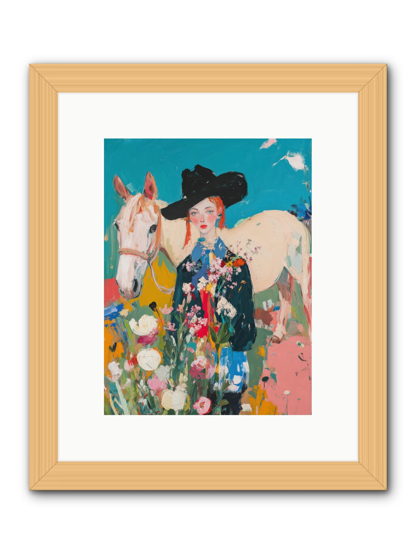 Western Tapestry -- Framed Print - Natural 9x12
