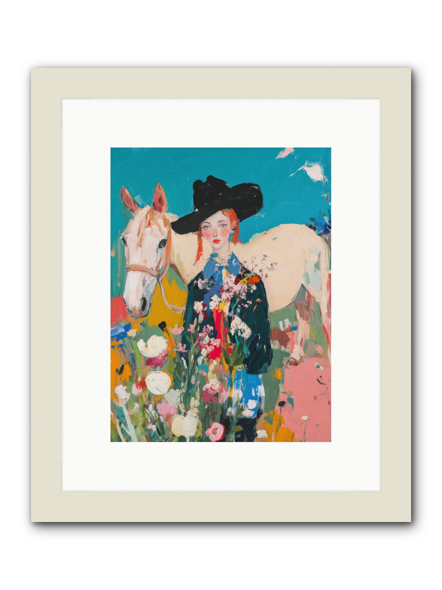 Western Tapestry -- Framed Print - White 9x12