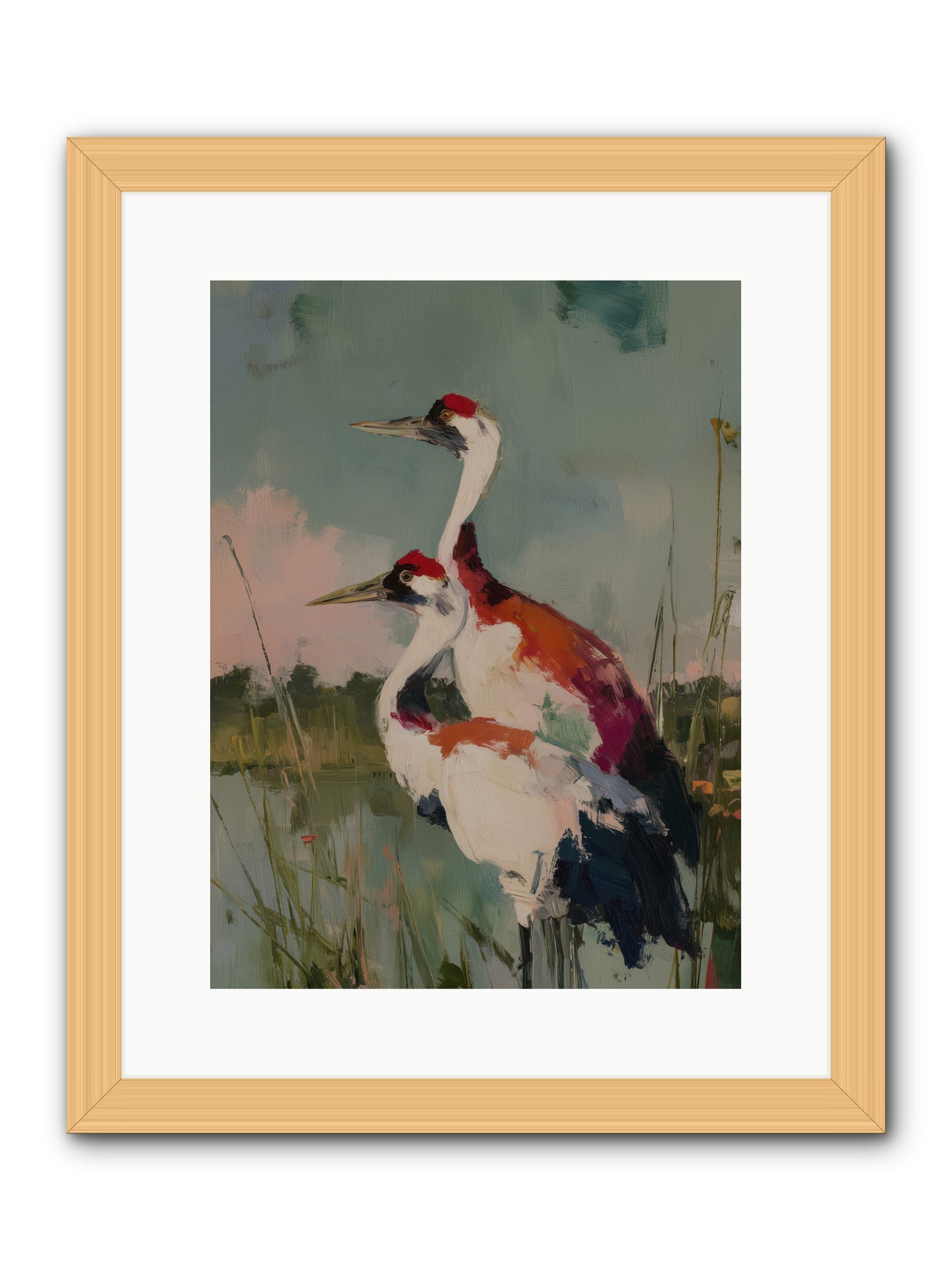 Wetland Wanderers -- Framed Print - Natural 12x16