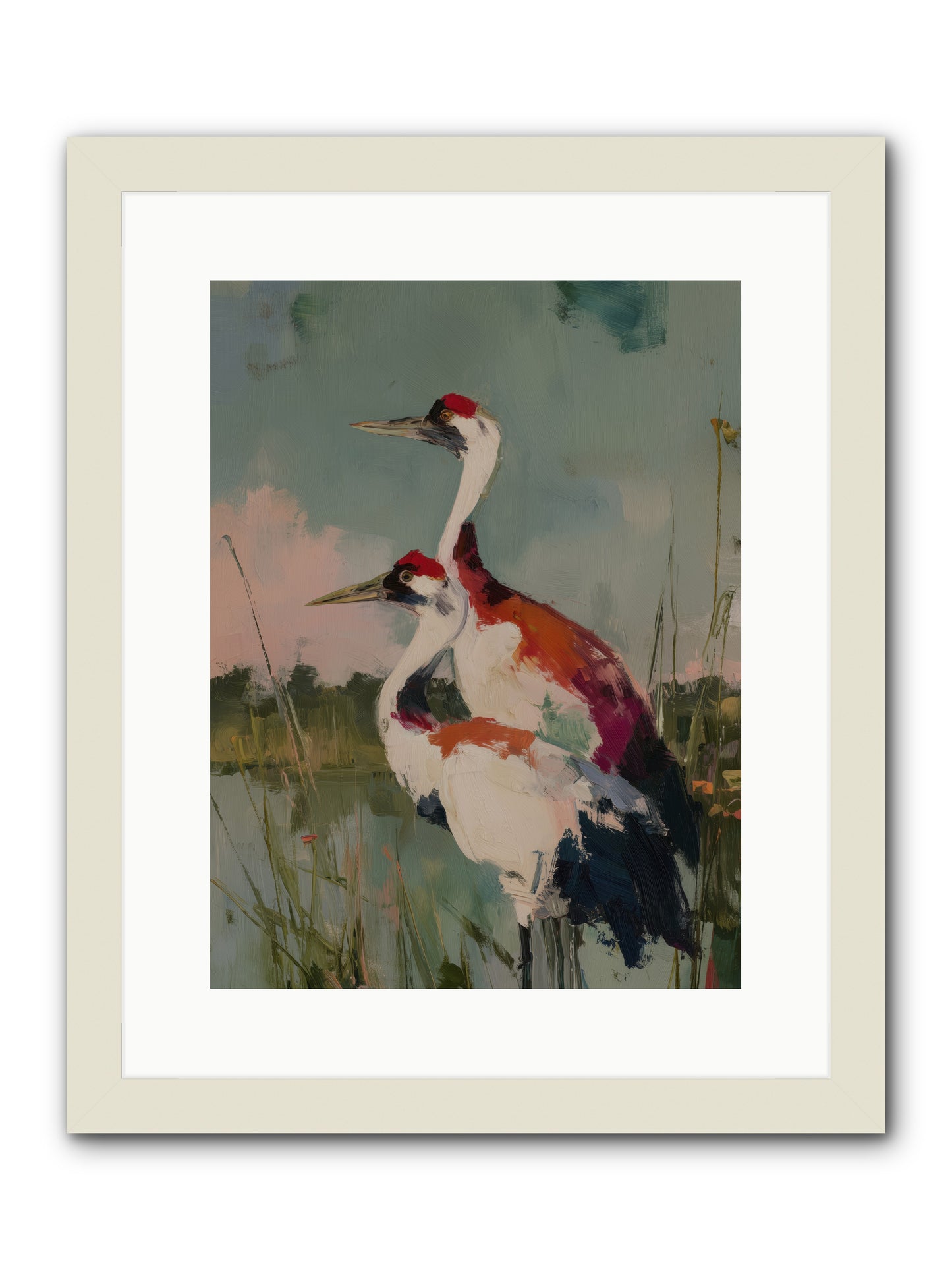Wetland Wanderers -- Framed Print - White 12x16