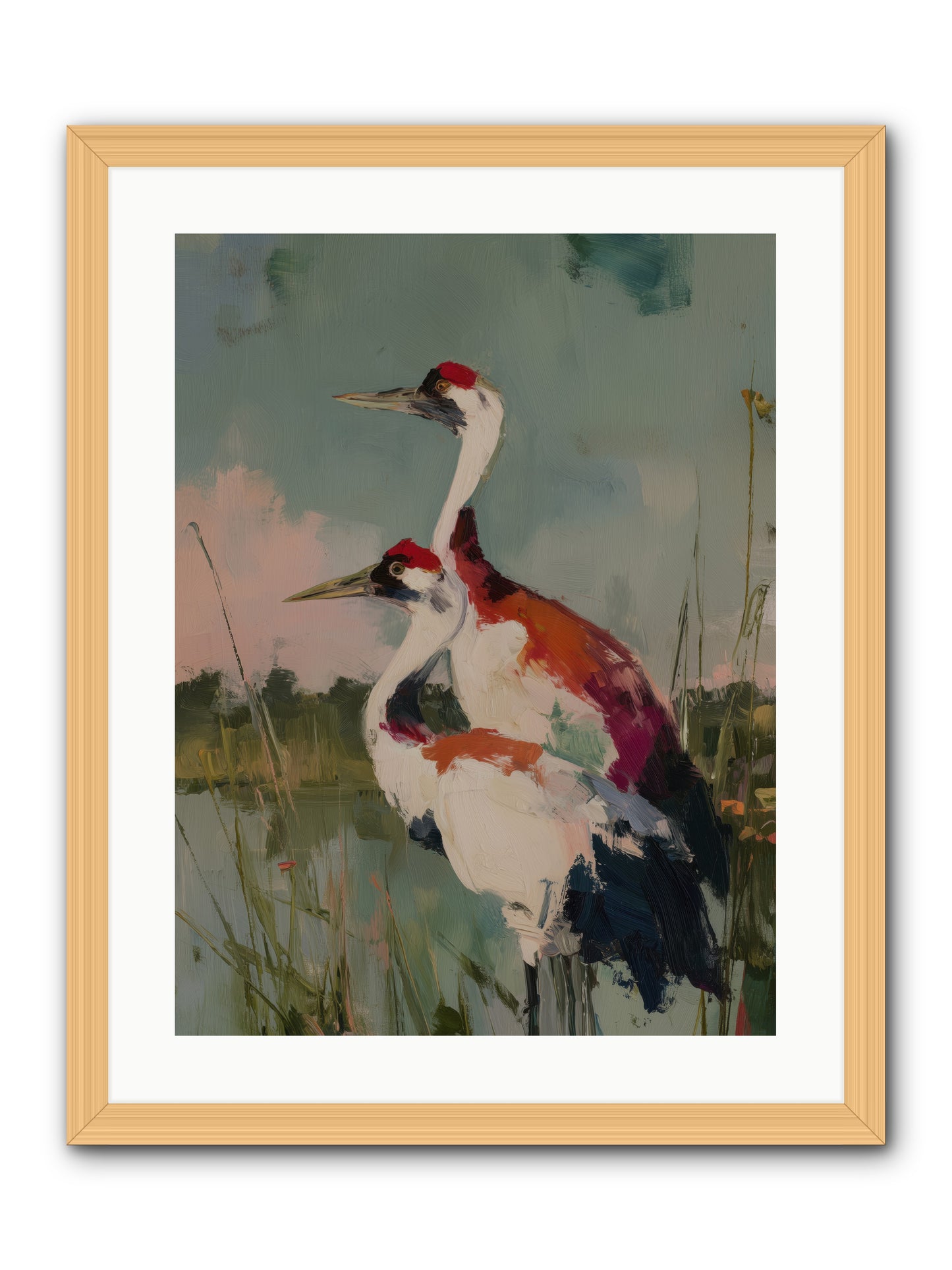 Wetland Wanderers -- Framed Print - Natural 18x24