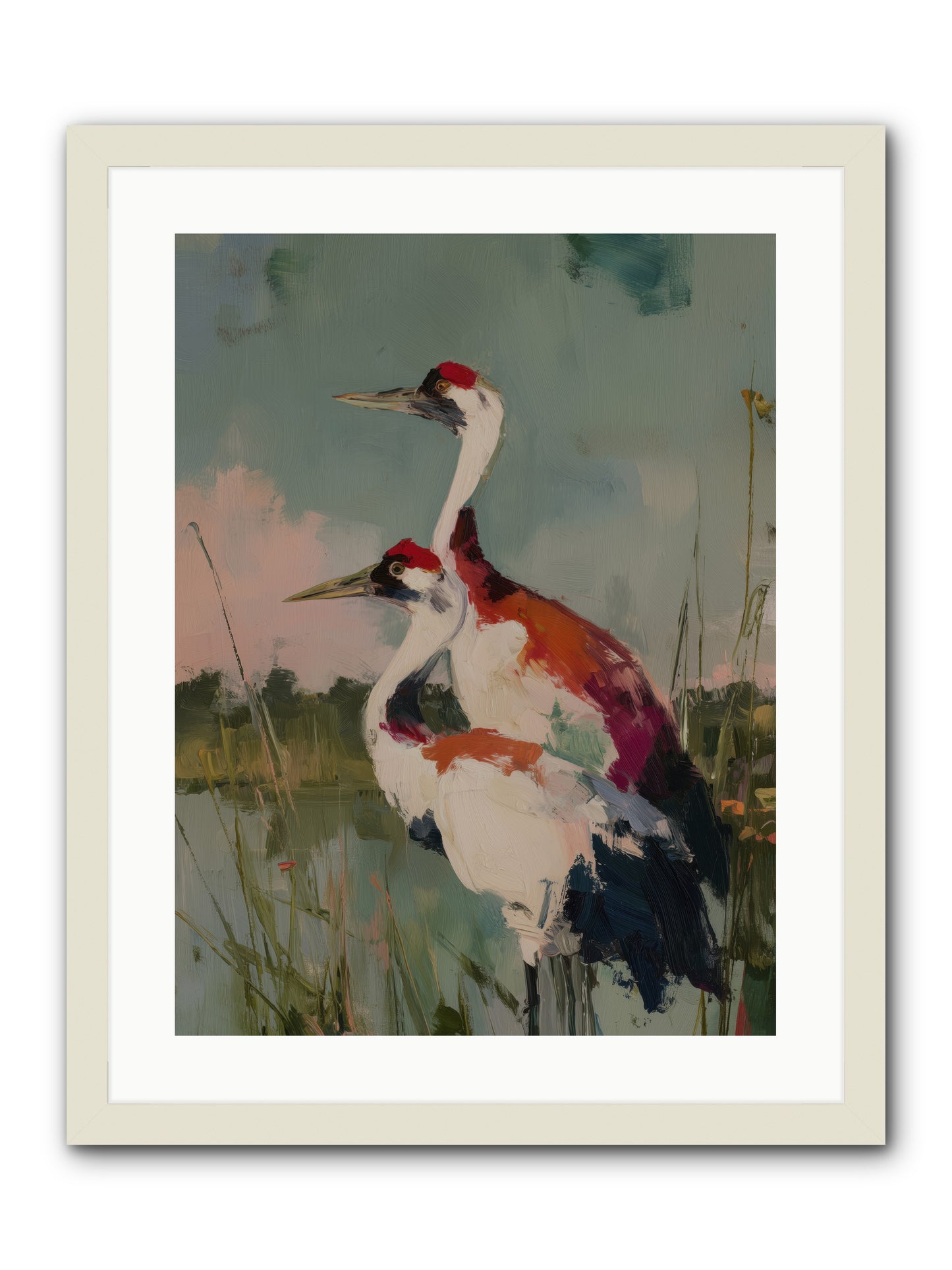 Wetland Wanderers -- Framed Print - White 18x24