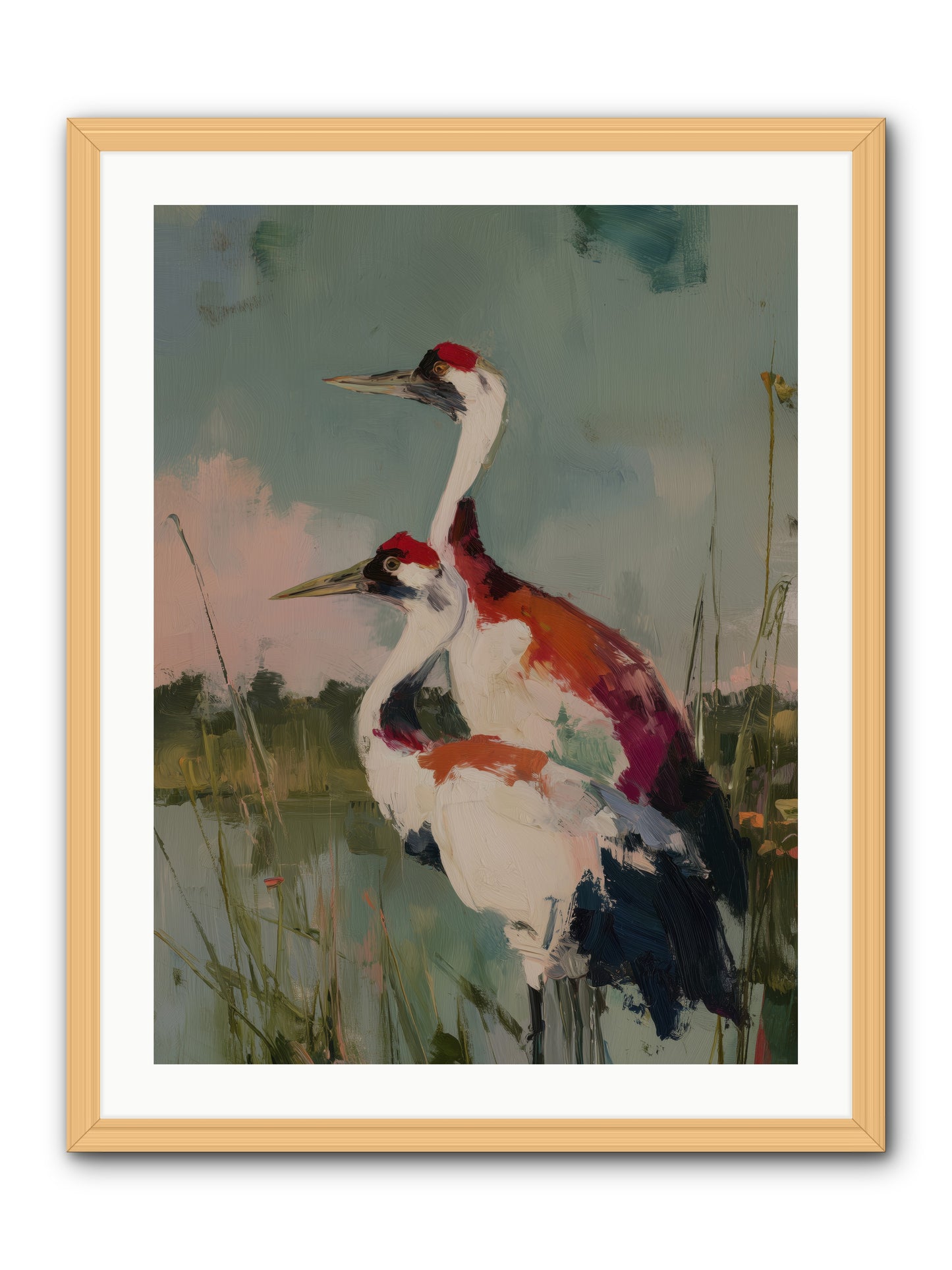 Wetland Wanderers -- Framed Print - Natural 24x32